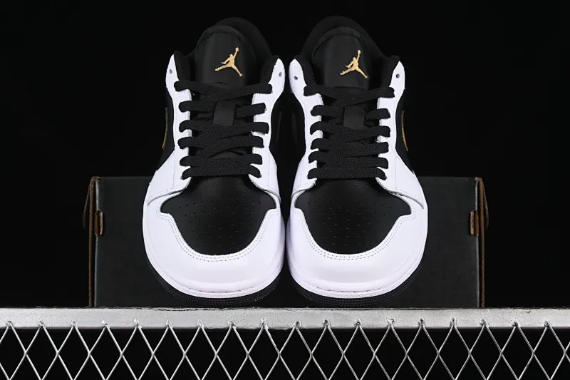 All categories Air Jordan Jordan series basketball shoes Air Jordan 1 Low G version pure original Air Jordan 1 Low AJ1 Joe 1 black and white gold hook low-top cultural basketball shoes 553558-172